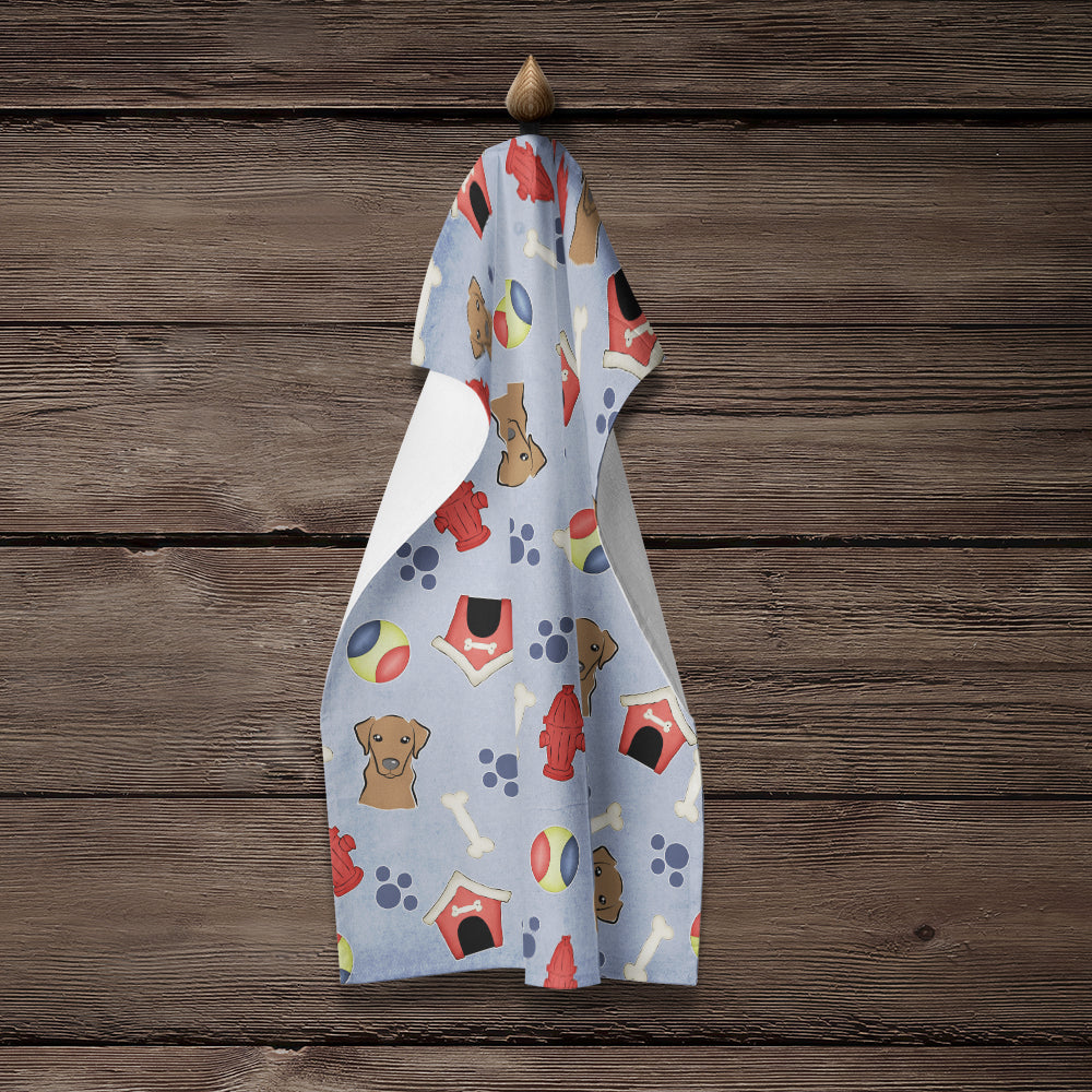 Dog House Collection Chocolate Labrador Kitchen Towel Velour Plush Front and Cotton Loop Back Machine Washable