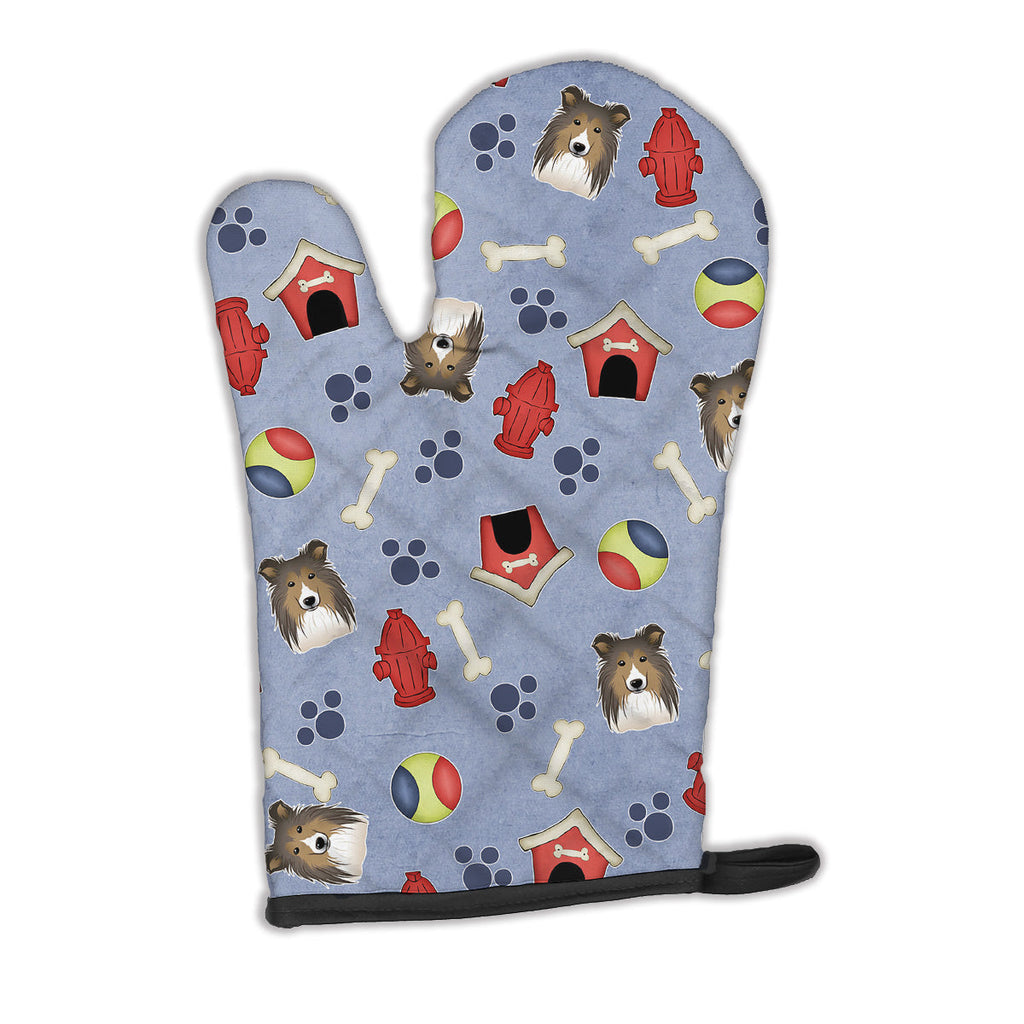 Dog House Collection Sheltie Oven Mitt Heat Resistant Thick Oven Mitt for Hot Pans and Oven, Kitchen Mitt Protect Hands, Cooking Baking Glove