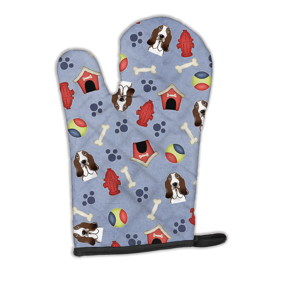 Dog House Collection Basset Hound Oven Mitt Heat Resistant Thick Oven Mitt for Hot Pans and Oven, Kitchen Mitt Protect Hands, Cooking Baking Glove