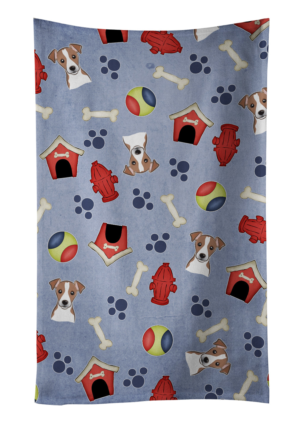 Dog House Collection Jack Russell Terrier Kitchen Towel Velour Plush Front and Cotton Loop Back Machine Washable