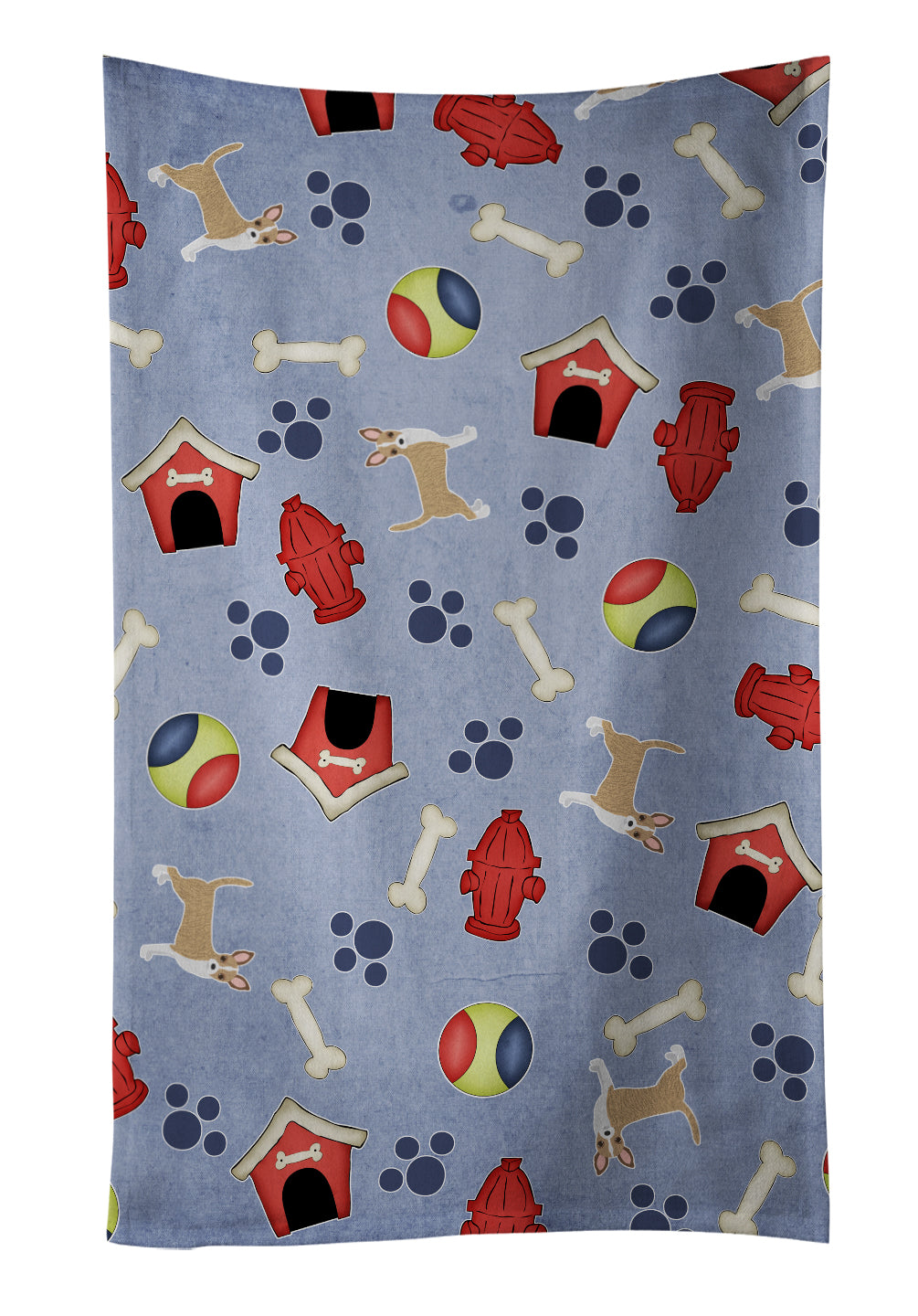 Dog House Collection Brindle Chihuahua Kitchen Towel Velour Plush Front and Cotton Loop Back Machine Washable