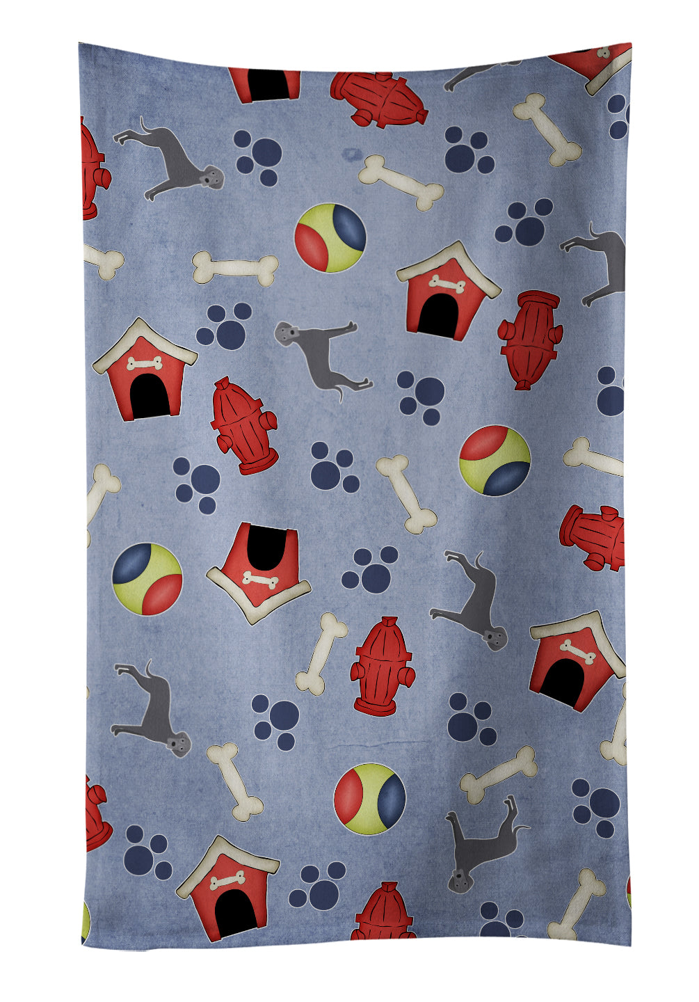 Dog House Collection Blue Natural Great Dane Kitchen Towel Velour Plush Front and Cotton Loop Back Machine Washable