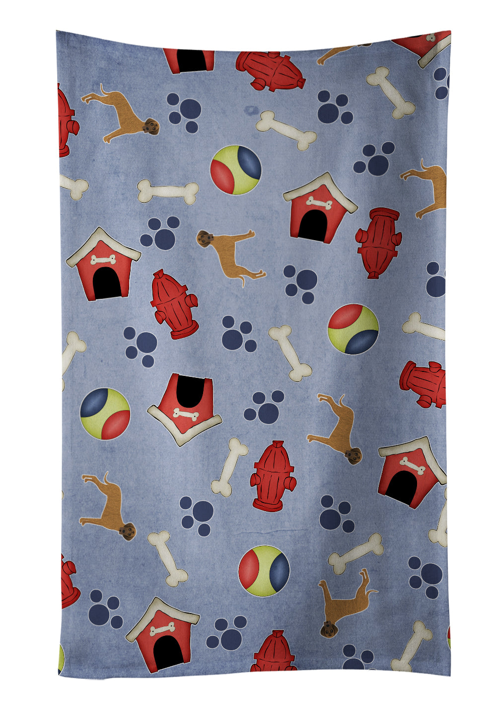Dog House Collection Brindle Natural Great Dane Kitchen Towel Velour Plush Front and Cotton Loop Back Machine Washable