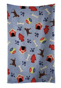Dog House Collection Chocolate Labrador Retriever Kitchen Towel Velour Plush Front and Cotton Loop Back Machine Washable