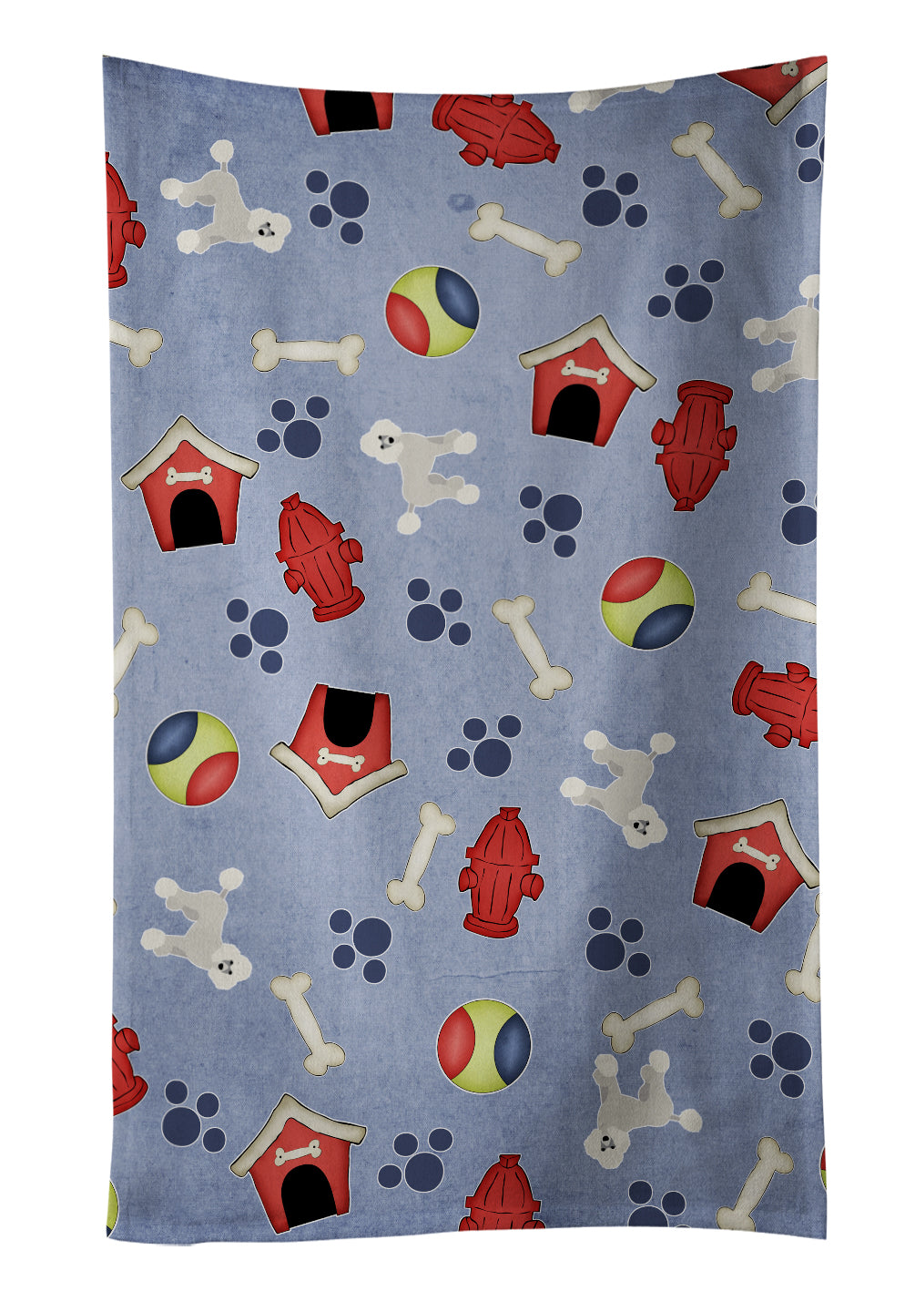 Dog House Collection Poodle Kitchen Towel Velour Plush Front and Cotton Loop Back Machine Washable