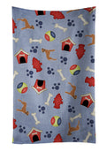 Dog House Collection Rhodesian Ridgeback Kitchen Towel Velour Plush Front and Cotton Loop Back Machine Washable