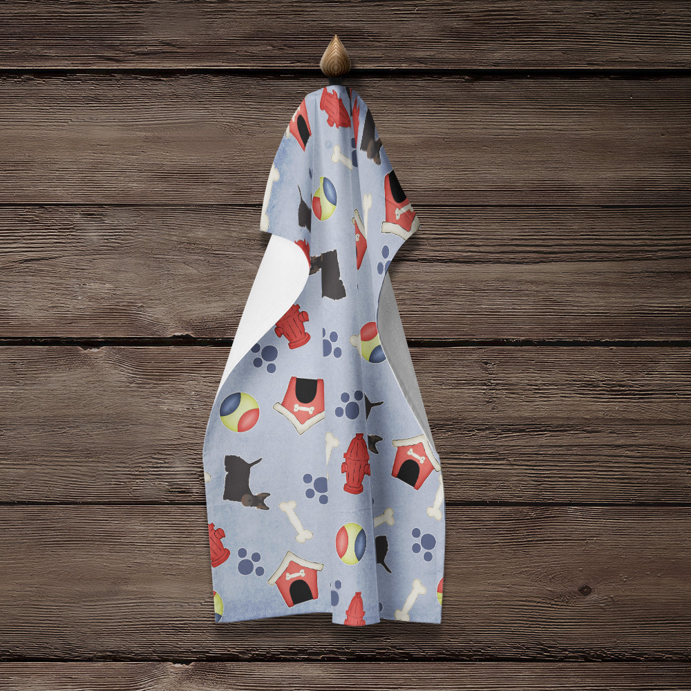 Dog House Collection Scottish Terrier Kitchen Towel Velour Plush Front and Cotton Loop Back Machine Washable