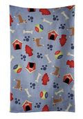 Dog House Collection Staffordshire Bull Terrier Kitchen Towel Velour Plush Front and Cotton Loop Back Machine Washable