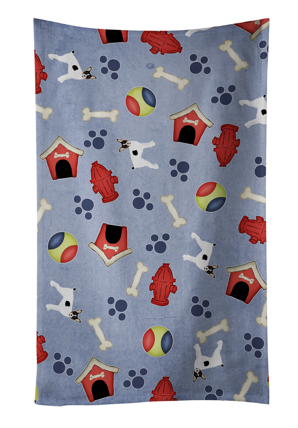 Dog House Collection Toy Fox Terrier Kitchen Towel Velour Plush Front and Cotton Loop Back Machine Washable