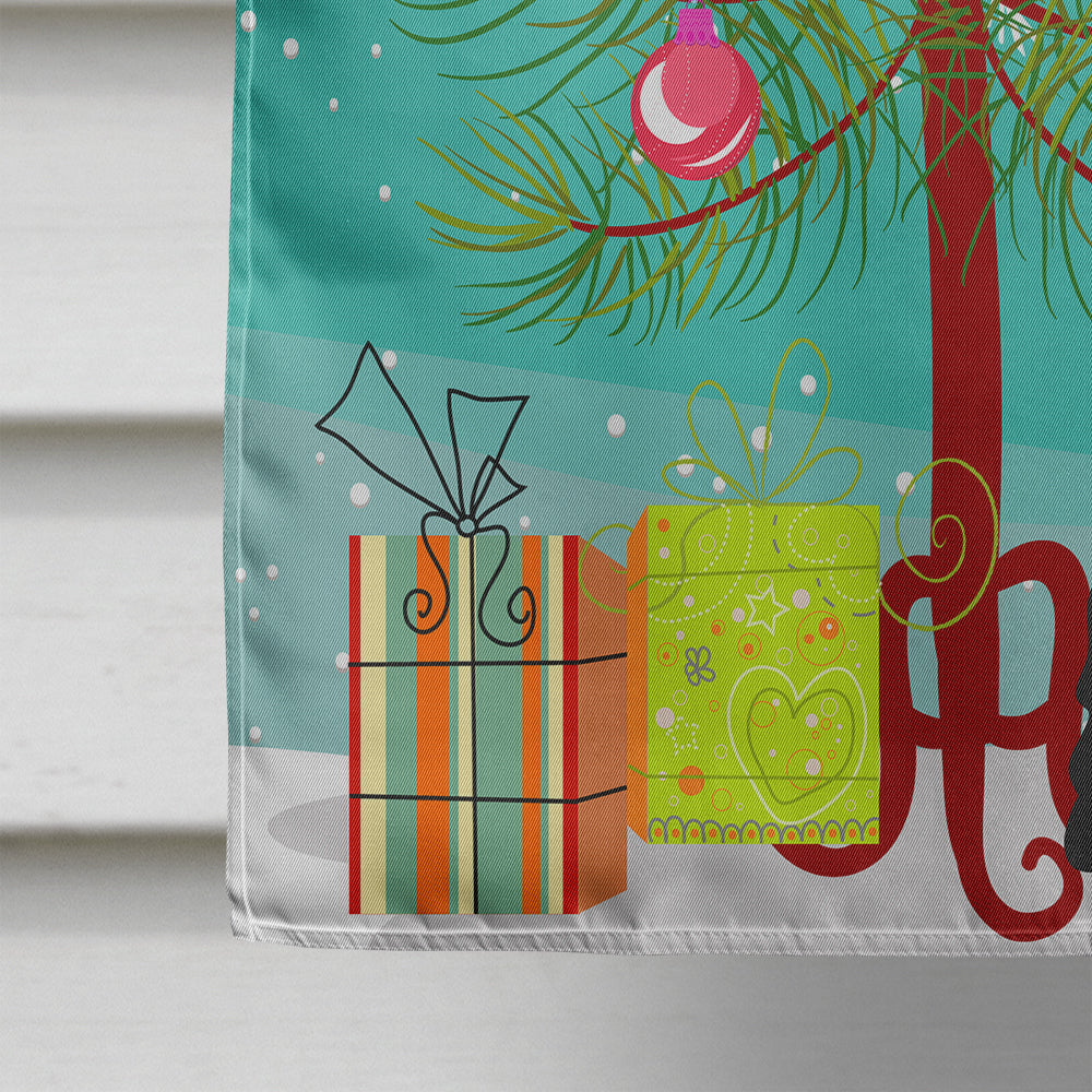 Merry Christmas Tree Standard Schnauzer Black Grey House Flag 28x40 Porch Sleeve Pole Decorative Outside Yard Banner Artwork Wall Hanging, Polyester