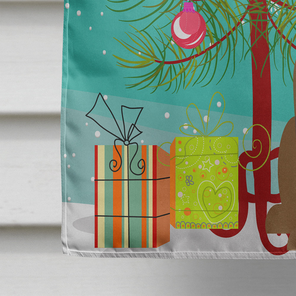 Merry Christmas Tree Bullmastiff House Flag 28x40 Porch Sleeve Pole Decorative Outside Yard Banner Artwork Wall Hanging, Polyester