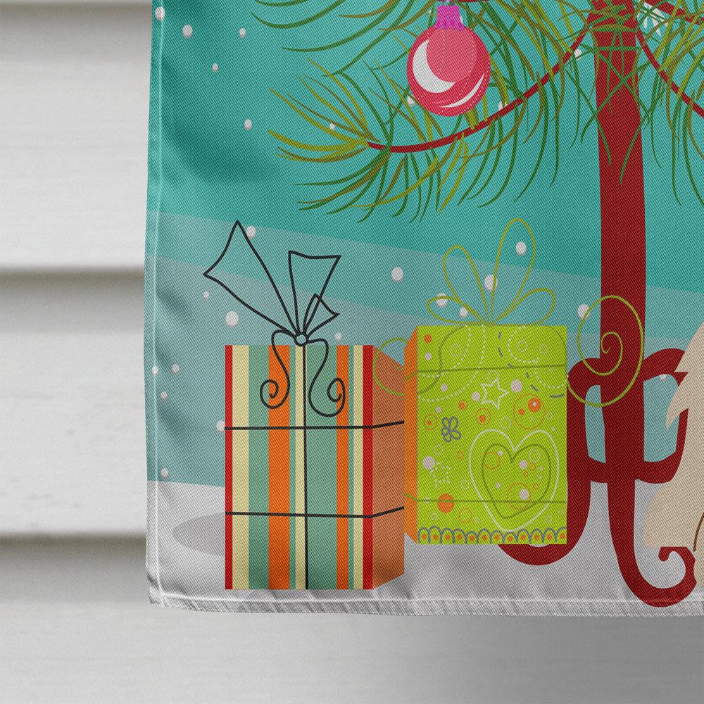 Merry Christmas Tree Cocker Spaniel Buff House Flag 28x40 Porch Sleeve Pole Decorative Outside Yard Banner Artwork Wall Hanging, Polyester