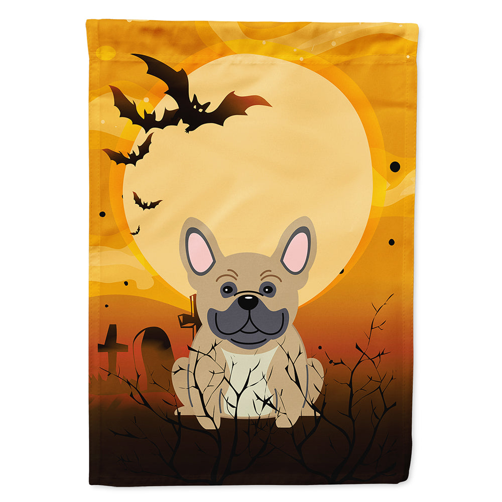 Halloween French Bulldog Cream House Flag 28x40 Porch Sleeve Pole Decorative Outside Yard Banner Artwork Wall Hanging, Polyester