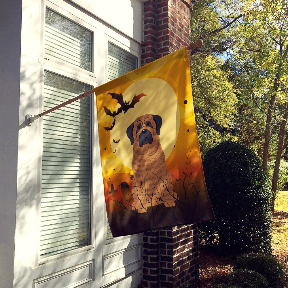Halloween Mastiff Brindle House Flag 28x40 Porch Sleeve Pole Decorative Outside Yard Banner Artwork Wall Hanging, Polyester