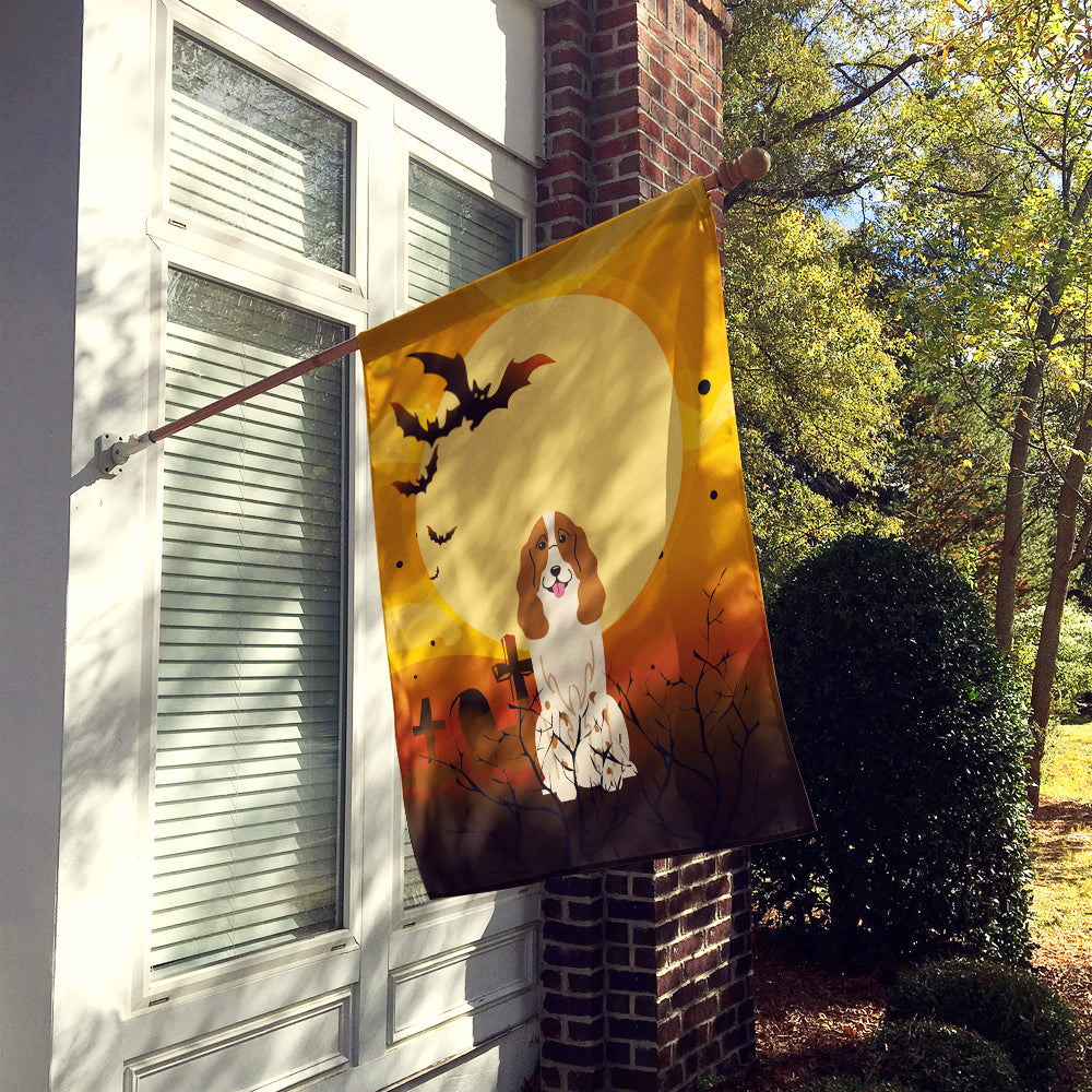 Halloween Russian Spaniel House Flag 28x40 Porch Sleeve Pole Decorative Outside Yard Banner Artwork Wall Hanging, Polyester