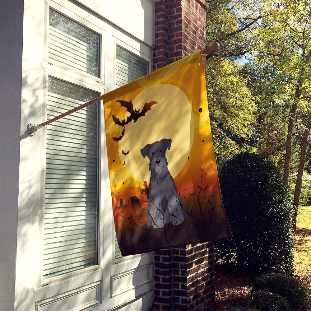 Halloween Miniature Schnauzer Black House Flag 28x40 Porch Sleeve Pole Decorative Outside Yard Banner Artwork Wall Hanging, Polyester