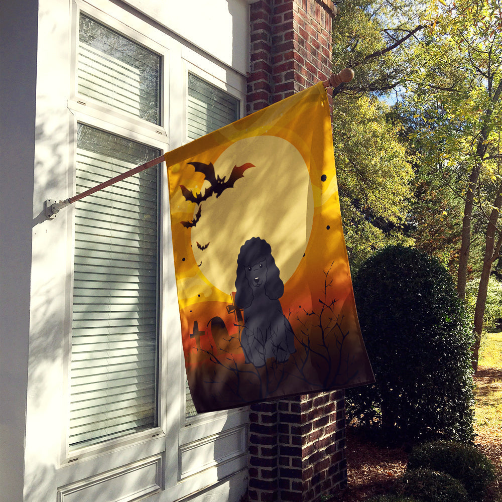 Halloween Poodle Black House Flag 28x40 Porch Sleeve Pole Decorative Outside Yard Banner Artwork Wall Hanging, Polyester