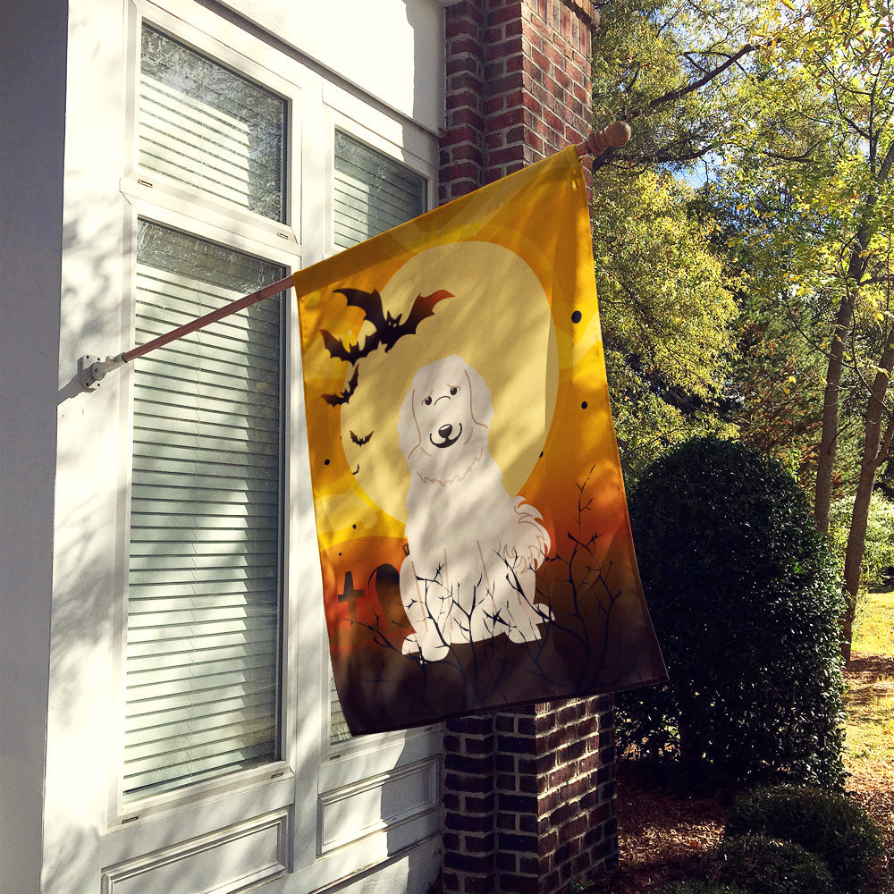 Halloween Great Pyrenese House Flag 28x40 Porch Sleeve Pole Decorative Outside Yard Banner Artwork Wall Hanging, Polyester