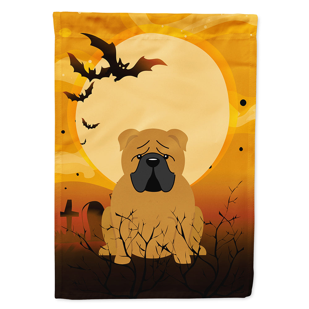 Halloween English Bulldog Red House Flag 28x40 Porch Sleeve Pole Decorative Outside Yard Banner Artwork Wall Hanging, Polyester
