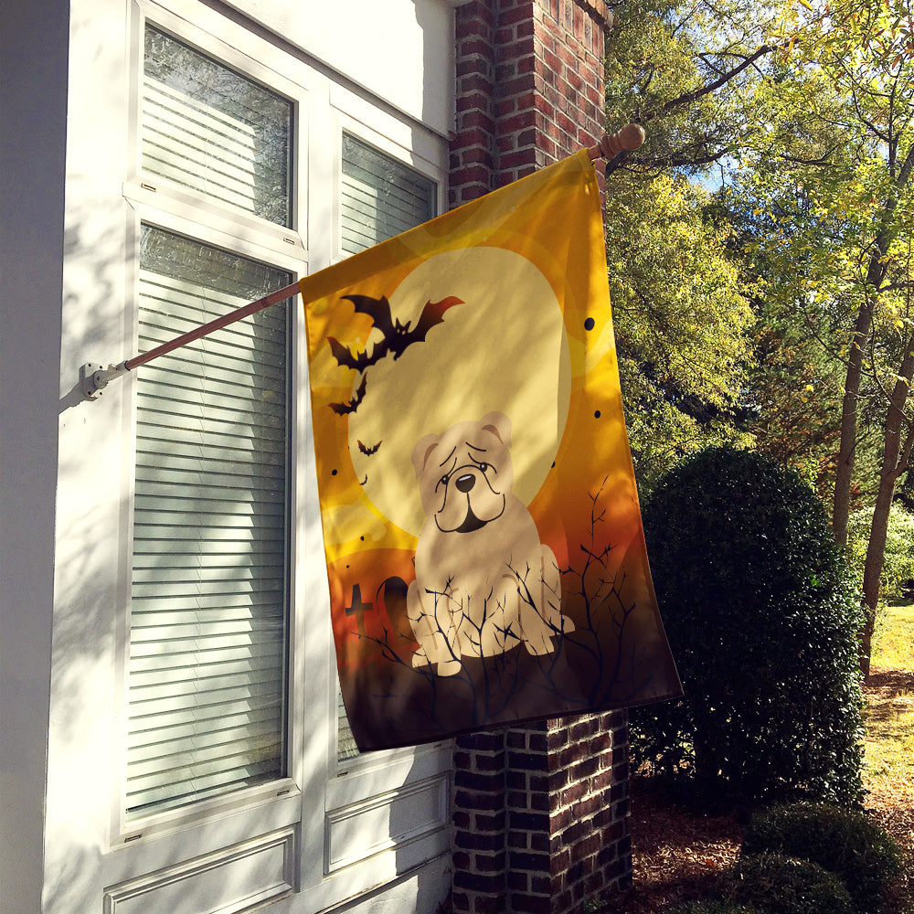Halloween English Bulldog Fawn House Flag 28x40 Porch Sleeve Pole Decorative Outside Yard Banner Artwork Wall Hanging, Polyester