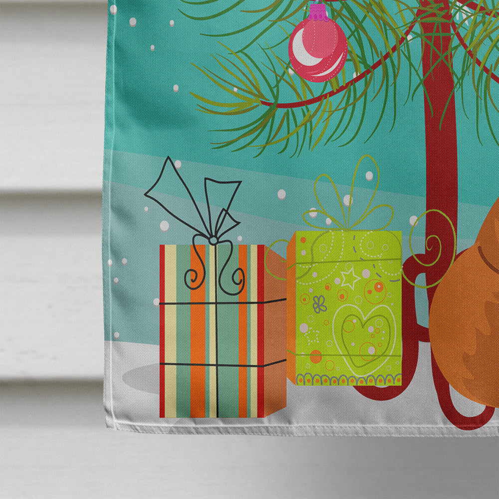 Maine Coon Cat Merry Christmas Tree House Flag 28x40 Porch Sleeve Pole Decorative Outside Yard Banner Artwork Wall Hanging, Polyester