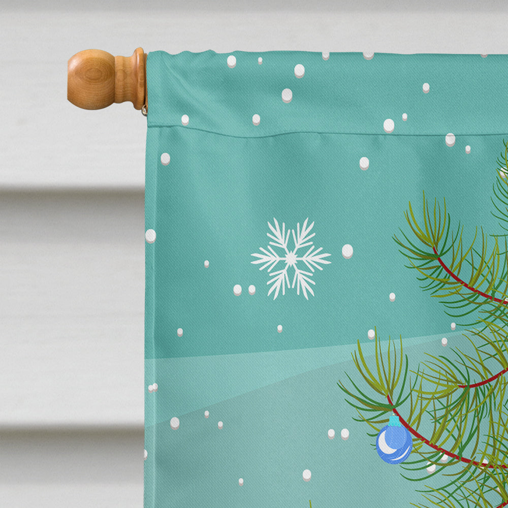 Siberian Cat Merry Christmas Tree House Flag 28x40 Porch Sleeve Pole Decorative Outside Yard Banner Artwork Wall Hanging, Polyester