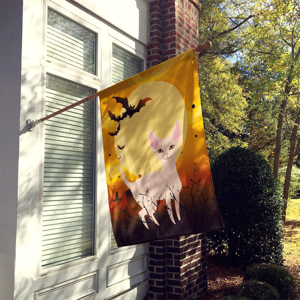 Halloween Sphynx Cat House Flag 28x40 Porch Sleeve Pole Decorative Outside Yard Banner Artwork Wall Hanging, Polyester