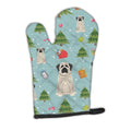 Christmas Mastiff Brindle White Oven Mitt Heat Resistant Thick Oven Mitt for Hot Pans and Oven, Kitchen Mitt Protect Hands, Cooking Baking Glove
