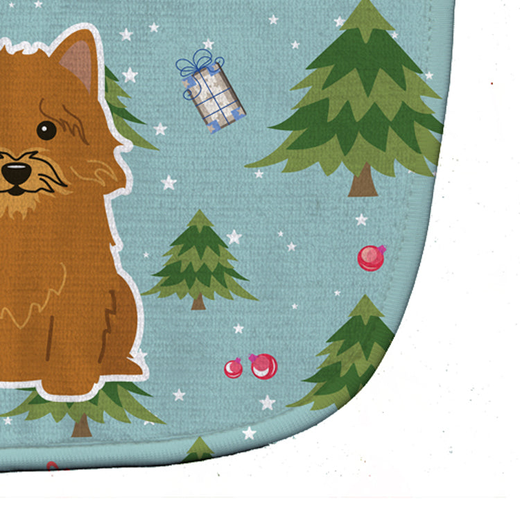 Christmas Norwich Terrier Baby Bib Easy-Clean Baby Bib Baby Feeding Accessory Baby Mealtime Essential, 10 x 13, Multicolor
