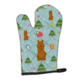 Christmas Karelian Bear Dog Oven Mitt Heat Resistant Thick Oven Mitt for Hot Pans and Oven, Kitchen Mitt Protect Hands, Cooking Baking Glove