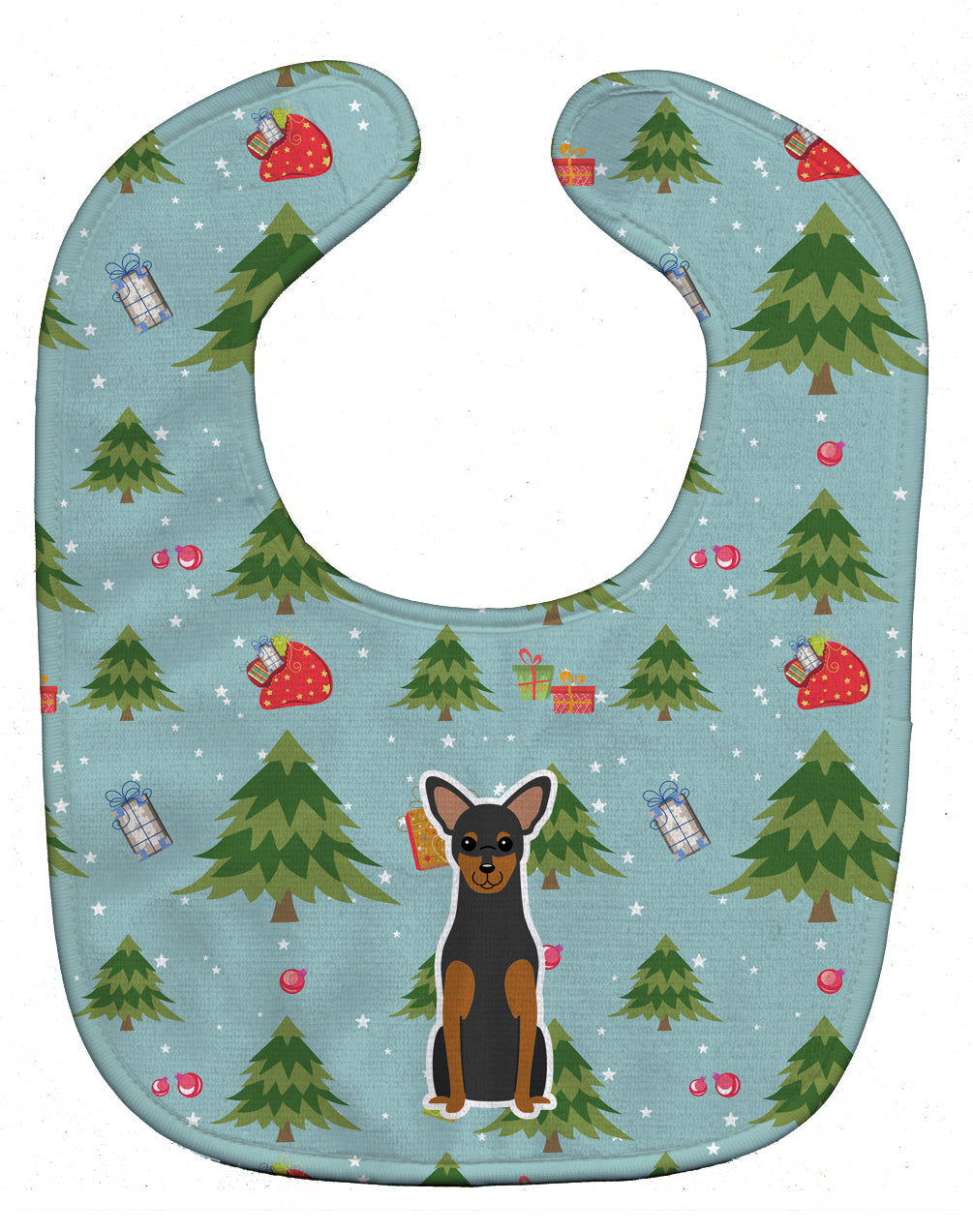 Christmas Manchester Terrier Baby Bib Easy-Clean Baby Bib Baby Feeding Accessory Baby Mealtime Essential, 10 x 13, Multicolor