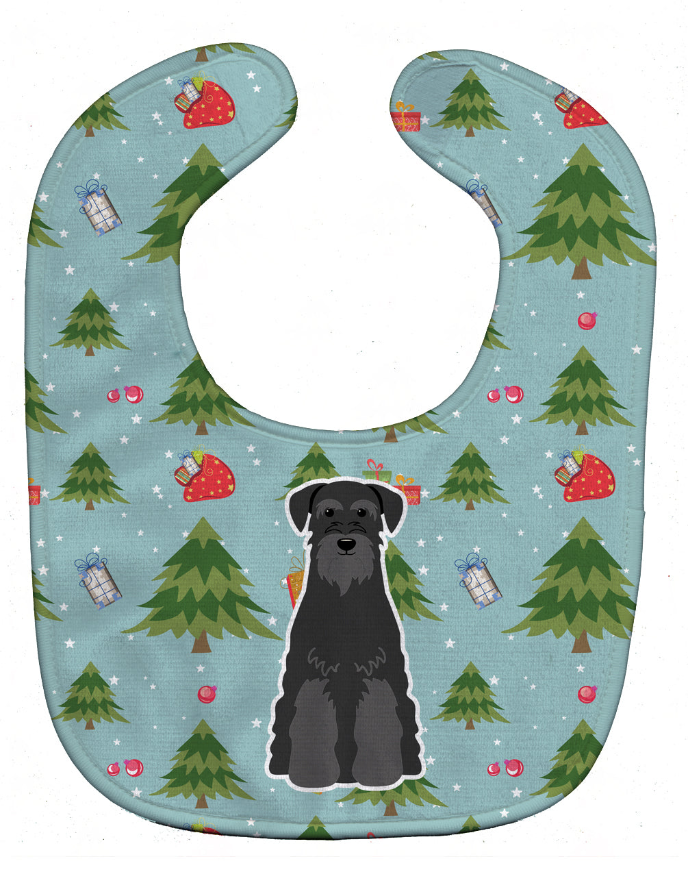 Christmas Standard Schnauzer Black Baby Bib Easy-Clean Baby Bib Baby Feeding Accessory Baby Mealtime Essential, 10 x 13, Multicolor