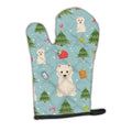 Christmas Westie Oven Mitt Heat Resistant Thick Oven Mitt for Hot Pans and Oven, Kitchen Mitt Protect Hands, Cooking Baking Glove