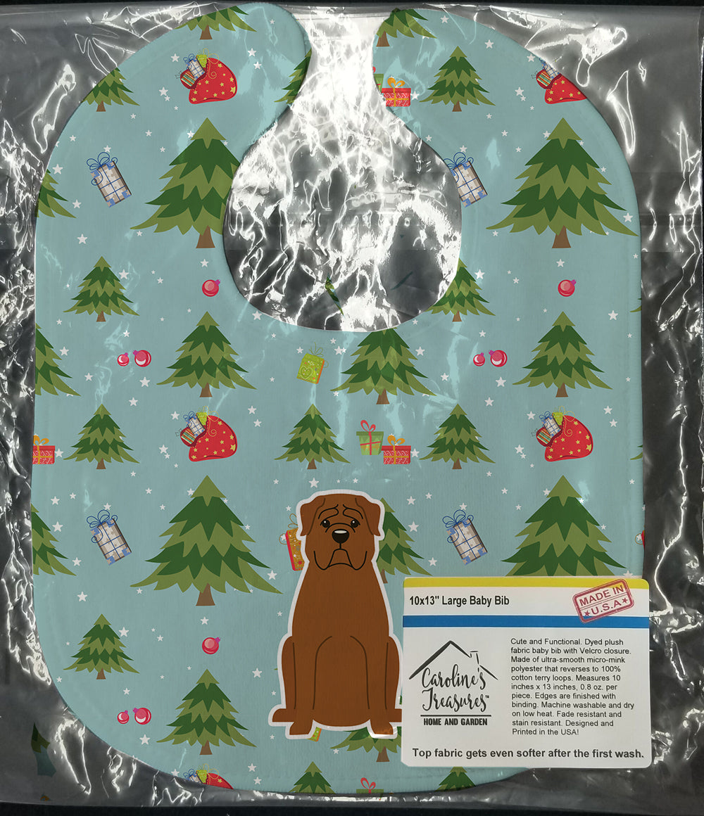 Christmas Dogue de Bourdeaux Baby Bib Easy-Clean Baby Bib Baby Feeding Accessory Baby Mealtime Essential, 10 x 13, Multicolor