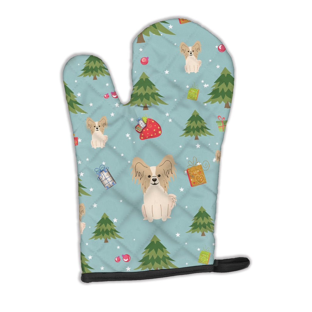Christmas Papillon Sable White Oven Mitt Heat Resistant Thick Oven Mitt for Hot Pans and Oven, Kitchen Mitt Protect Hands, Cooking Baking Glove