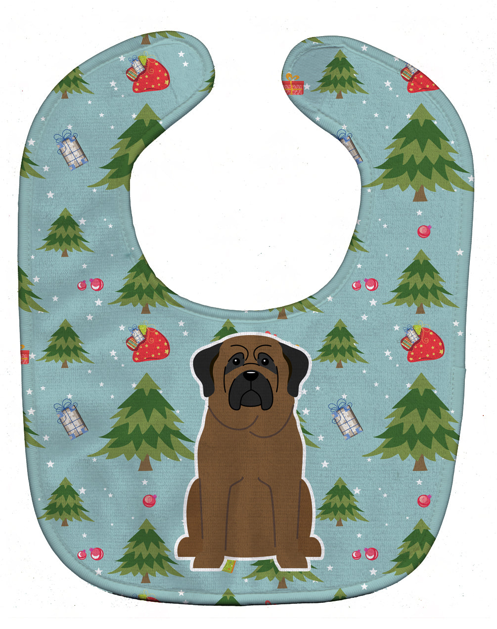 Christmas Bullmastiff Baby Bib Easy-Clean Baby Bib Baby Feeding Accessory Baby Mealtime Essential, 10 x 13, Multicolor