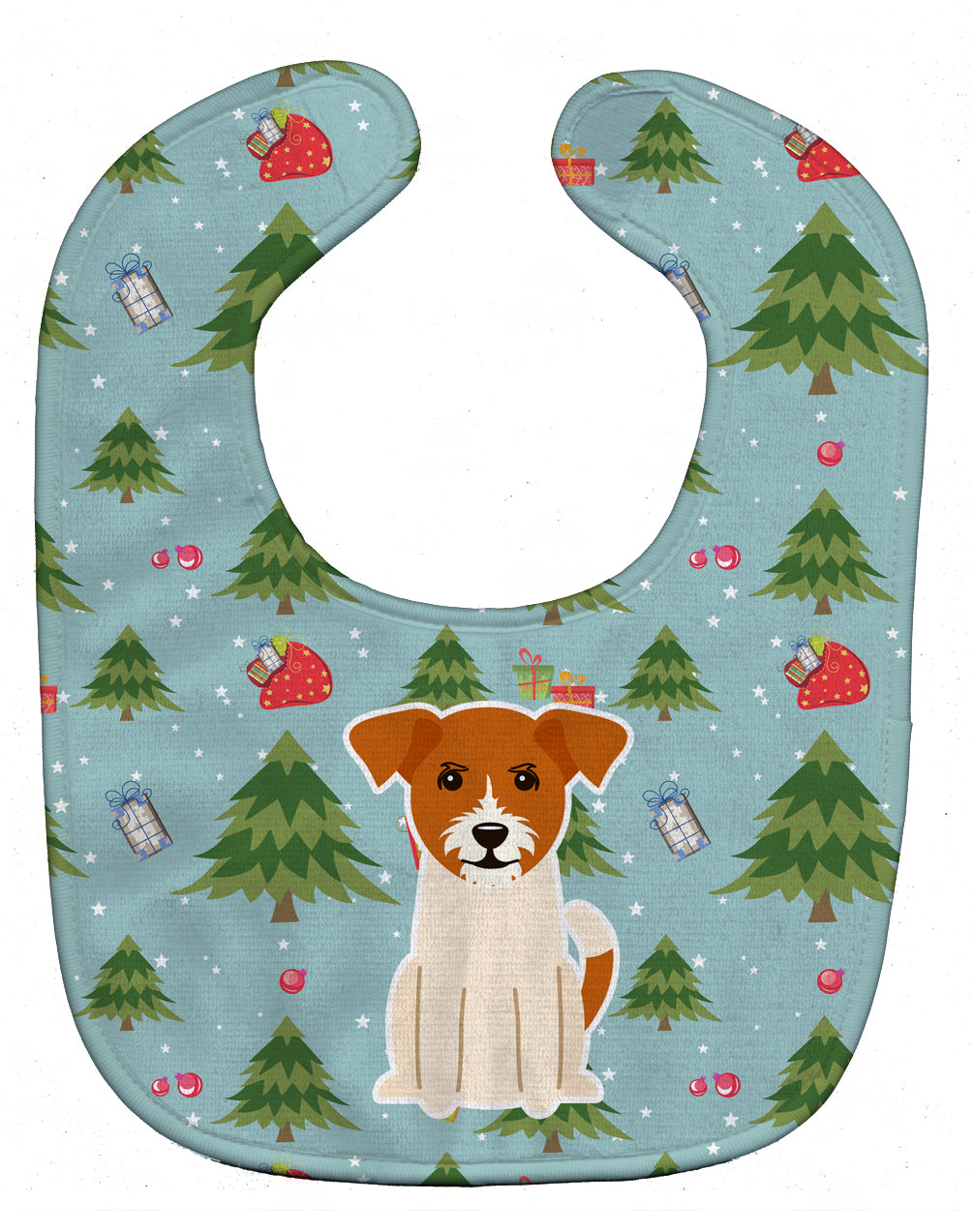Christmas Jack Russell Terrier Baby Bib Easy-Clean Baby Bib Baby Feeding Accessory Baby Mealtime Essential, 10 x 13, Multicolor