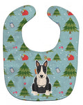 Christmas Bull Terrier Black White Baby Bib Easy-Clean Baby Bib Baby Feeding Accessory Baby Mealtime Essential, 10 x 13, Multicolor