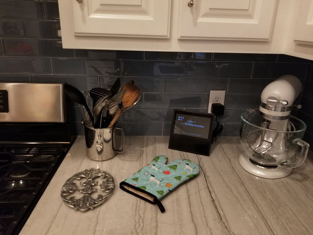 Christmas English Pointer Oven Mitt Heat Resistant Thick Oven Mitt for Hot Pans and Oven, Kitchen Mitt Protect Hands, Cooking Baking Glove