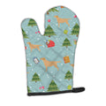 Christmas Yellow Labrador Retriever Oven Mitt Heat Resistant Thick Oven Mitt for Hot Pans and Oven, Kitchen Mitt Protect Hands, Cooking Baking Glove