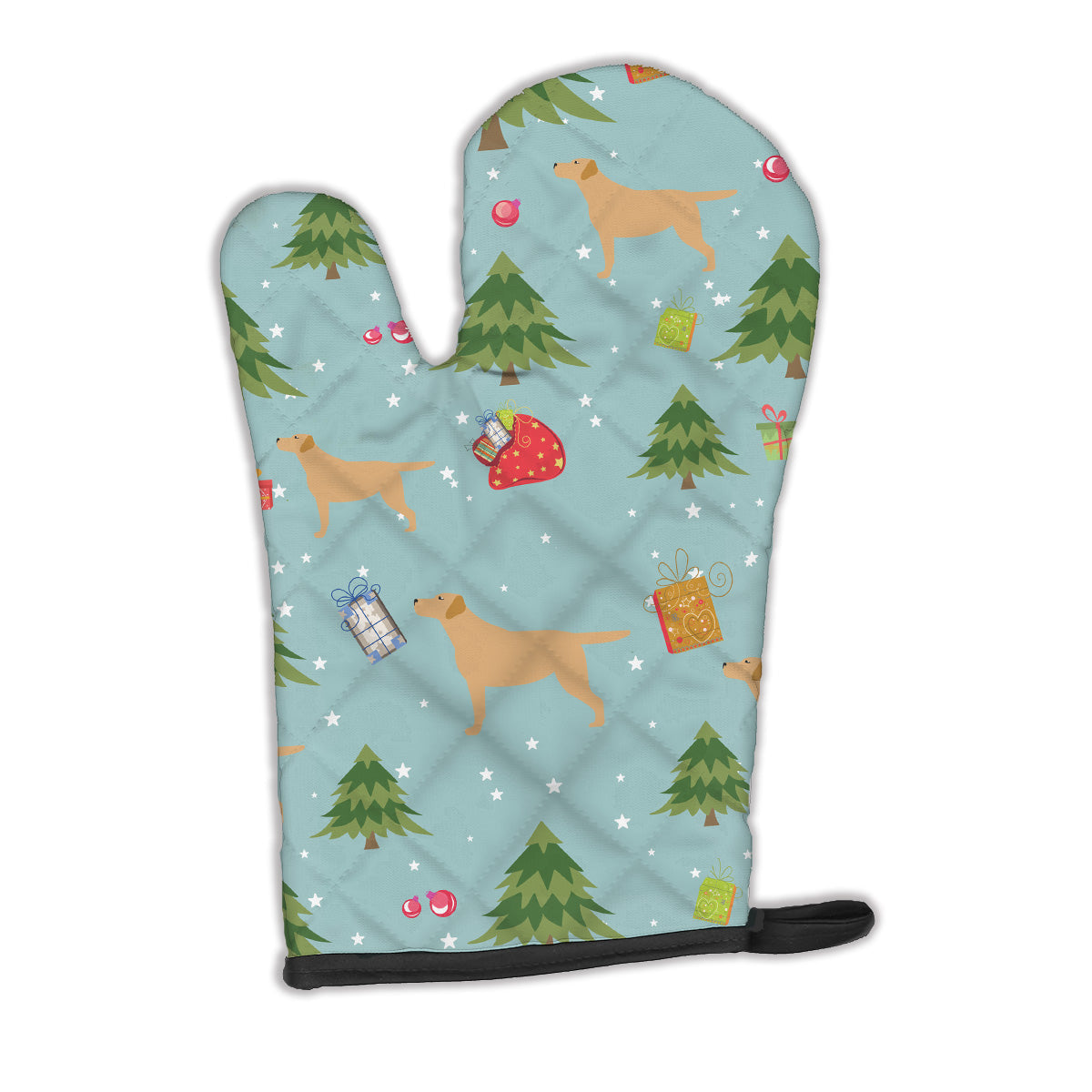 Christmas Yellow Labrador Retriever Oven Mitt Heat Resistant Thick Oven Mitt for Hot Pans and Oven, Kitchen Mitt Protect Hands, Cooking Baking Glove