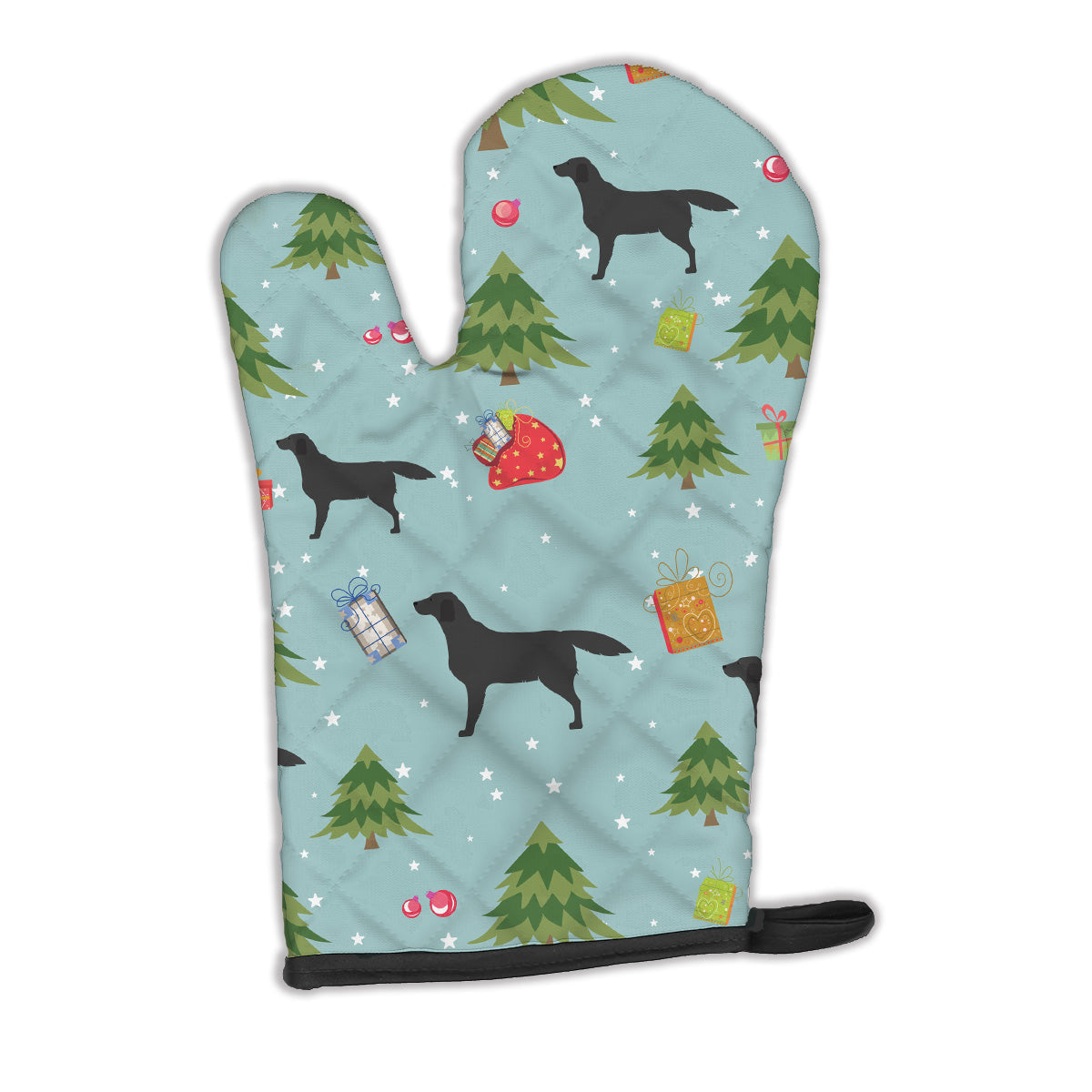 Christmas Black Labrador Retriever Oven Mitt Heat Resistant Thick Oven Mitt for Hot Pans and Oven, Kitchen Mitt Protect Hands, Cooking Baking Glove