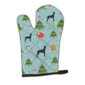 Christmas Black Cropped Great Dane Oven Mitt Heat Resistant Thick Oven Mitt for Hot Pans and Oven, Kitchen Mitt Protect Hands, Cooking Baking Glove
