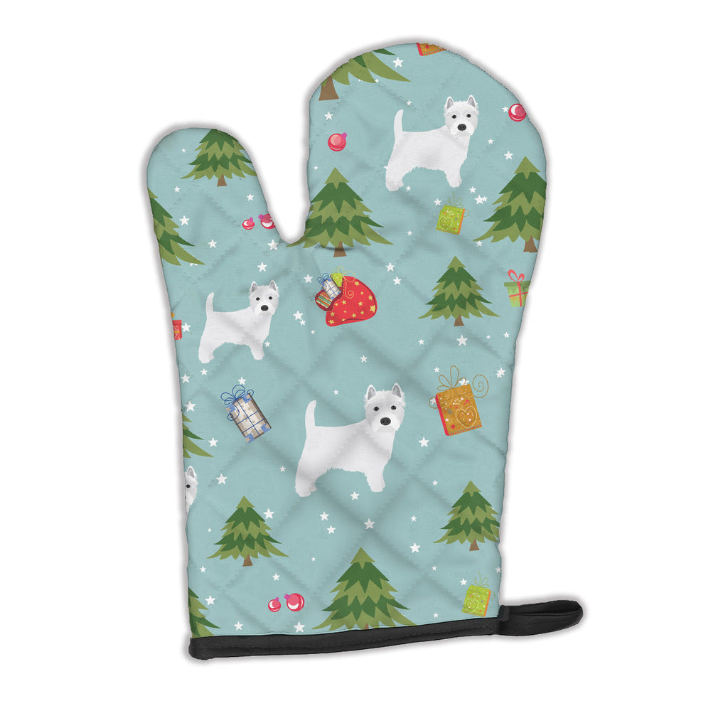 Christmas West Highland White Terrier Oven Mitt Heat Resistant Thick Oven Mitt for Hot Pans and Oven, Kitchen Mitt Protect Hands, Cooking Baking Glove
