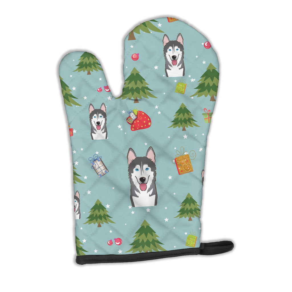 Christmas Alaskan Malamute Oven Mitt Heat Resistant Thick Oven Mitt for Hot Pans and Oven, Kitchen Mitt Protect Hands, Cooking Baking Glove