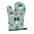 Christmas Border Collie Oven Mitt Heat Resistant Thick Oven Mitt for Hot Pans and Oven, Kitchen Mitt Protect Hands, Cooking Baking Glove
