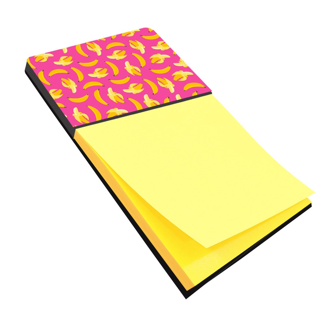 Bananas on Pink Watercolor Sticky Note Holder Refillable Dispenser Desk Accessory 3x3 Pad Gift