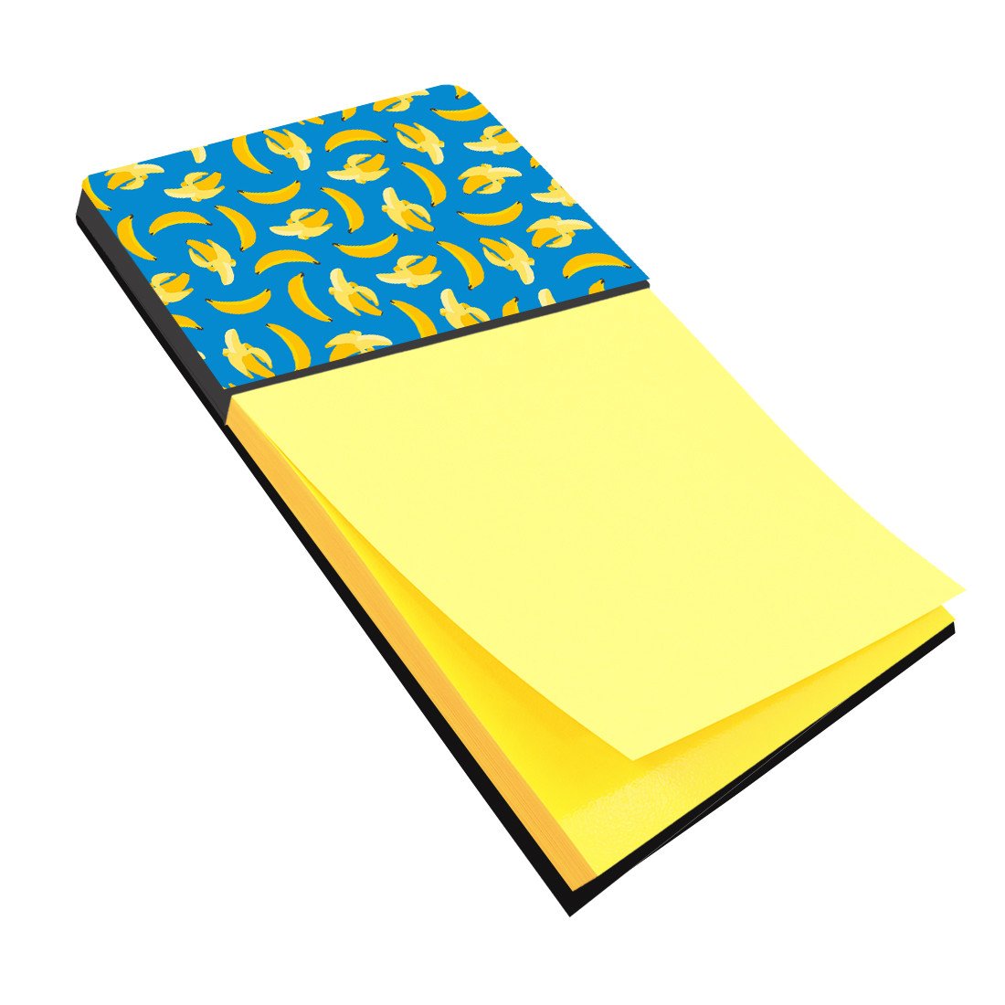 Bananas on Blue Watercolor Sticky Note Holder Refillable Dispenser Desk Accessory 3x3 Pad Gift