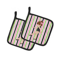 Ballerina Brunette Point Pot Holder Set of 2 Heat Resistant Quilted Hot Pads 7.5 x 7.5 Inch, Insulated Kitchen Trivets for Cooking & Baking
