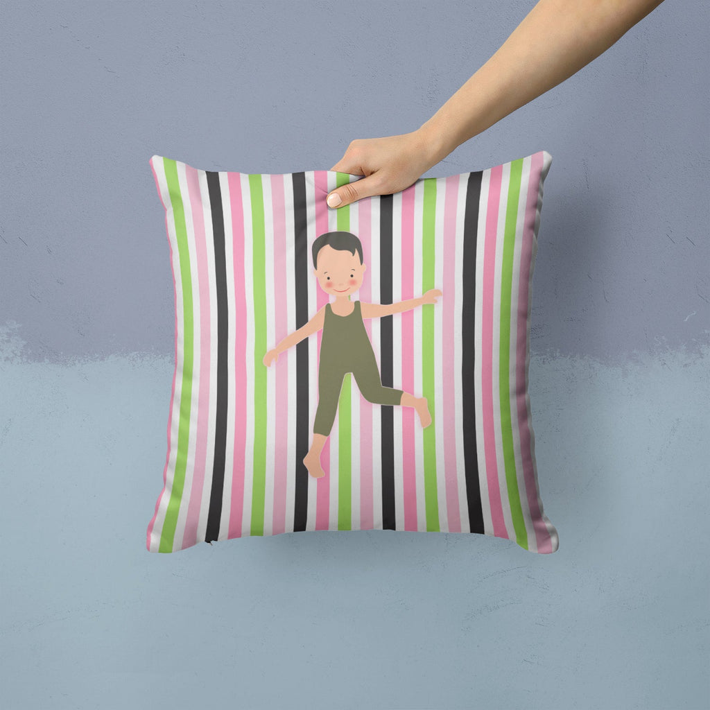 Boy Dancer Bikatard Decorative Throw Pillow 14x14 Indoor Outdoor Accent Cushion, Fabric Cover with Insert for Sofa, Bed, Porch & Living Room